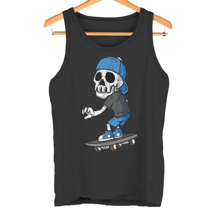 Skater Skeleton Skateboard Skull For Children Tank Top