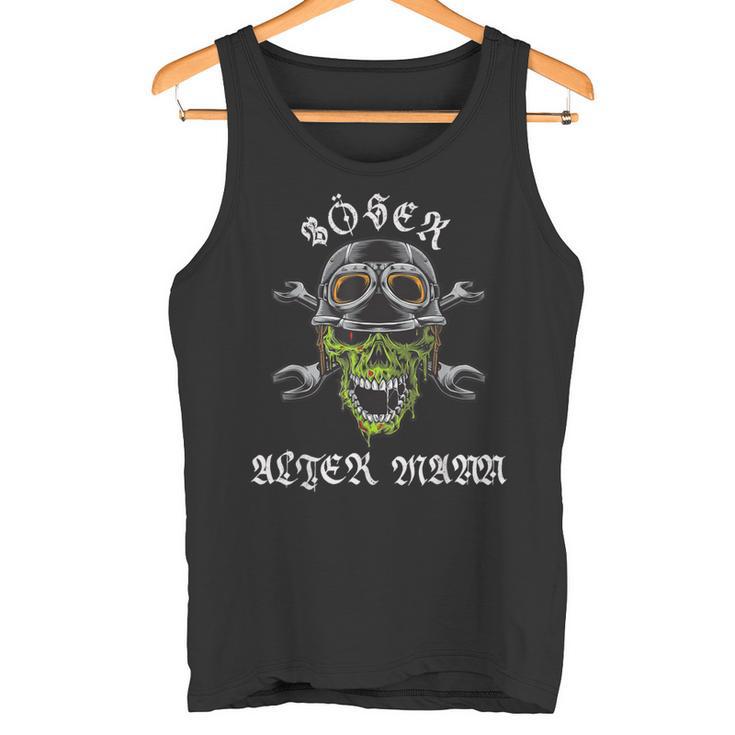 Skull Evil Old Man Biker Skull Tank Top