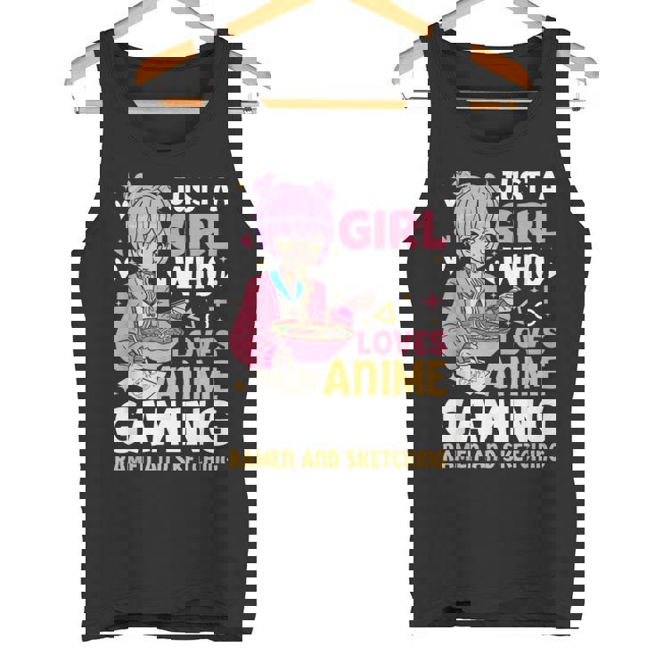 Solo Una Chica Que Ama Los Juegos De Anime Ramen Y Dibujos De Anime Camiseta sin mangas