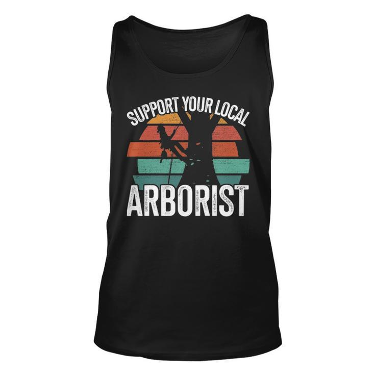 Support Your Local Arborist For Tree Workers Retro Tank Top