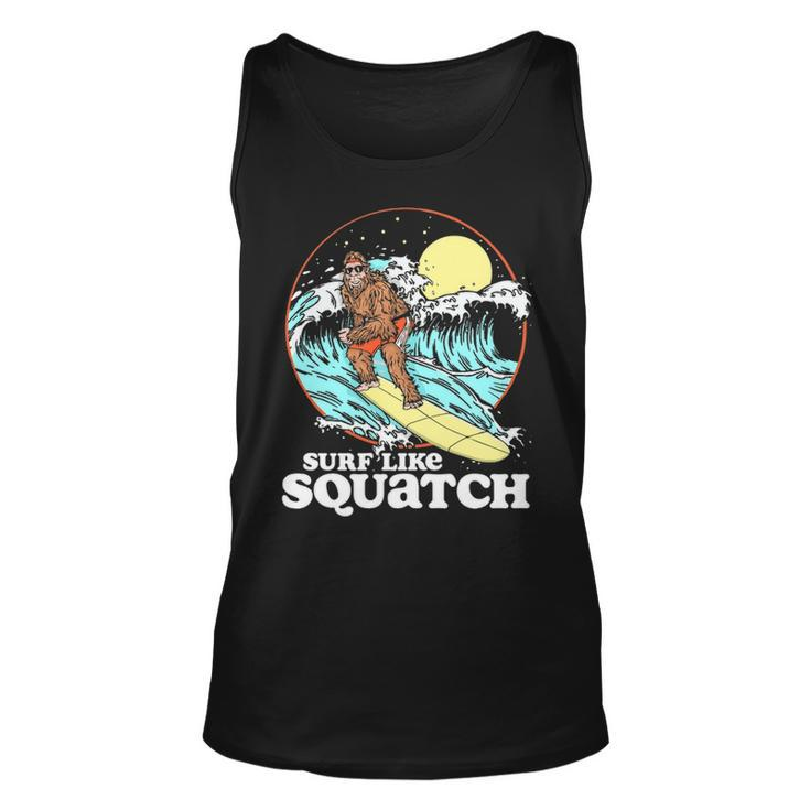 Surf Like Squatch Surfing Bigfoot Beach Sasquatch S Tank Top