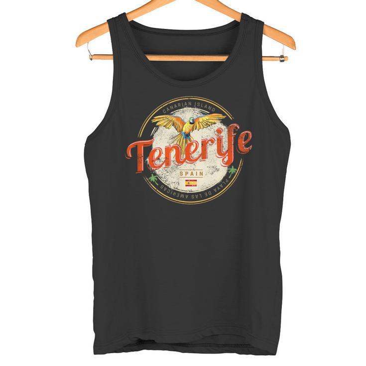 Teneriffa Papagei Kanarische Inseln Spanienintage Souvenir S Tank Top