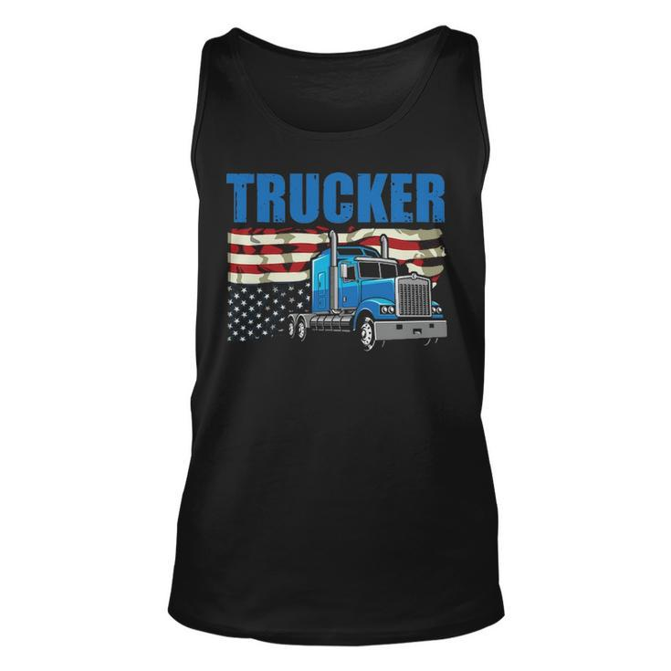 Truck Driver Trucker Flag Usa Tank Top