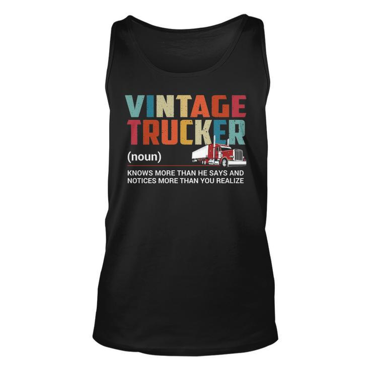 Truck Driver Vintage Trucker Noun Tank Top