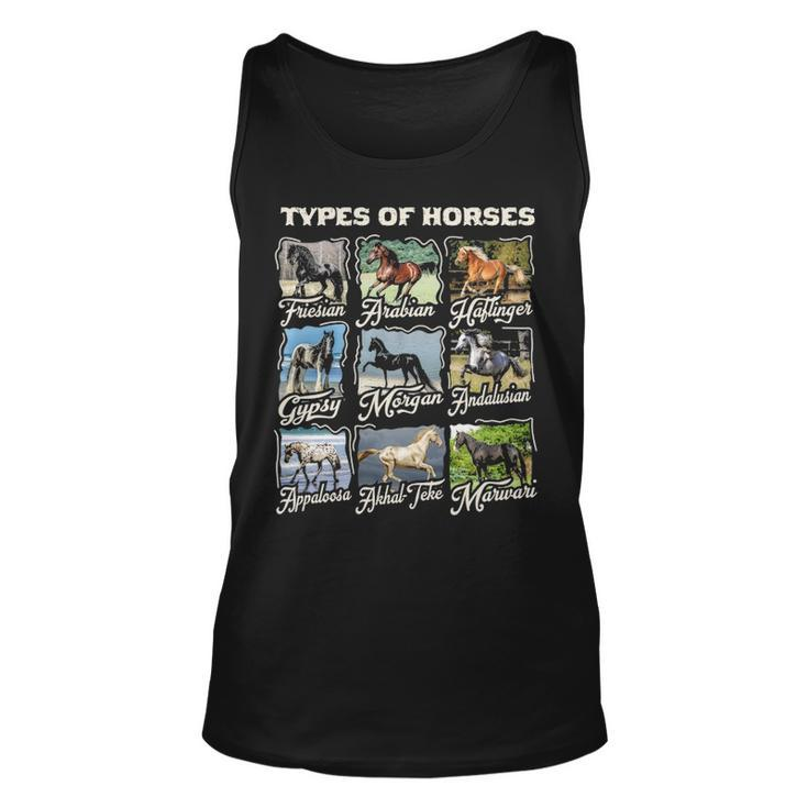 Types Of Horses Lover Cute Riding Girl Boyn Horse Tank Top