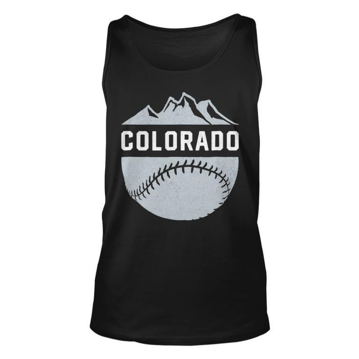Vintage Denver Colorado Wilderness Skyline Baseball Tank Top