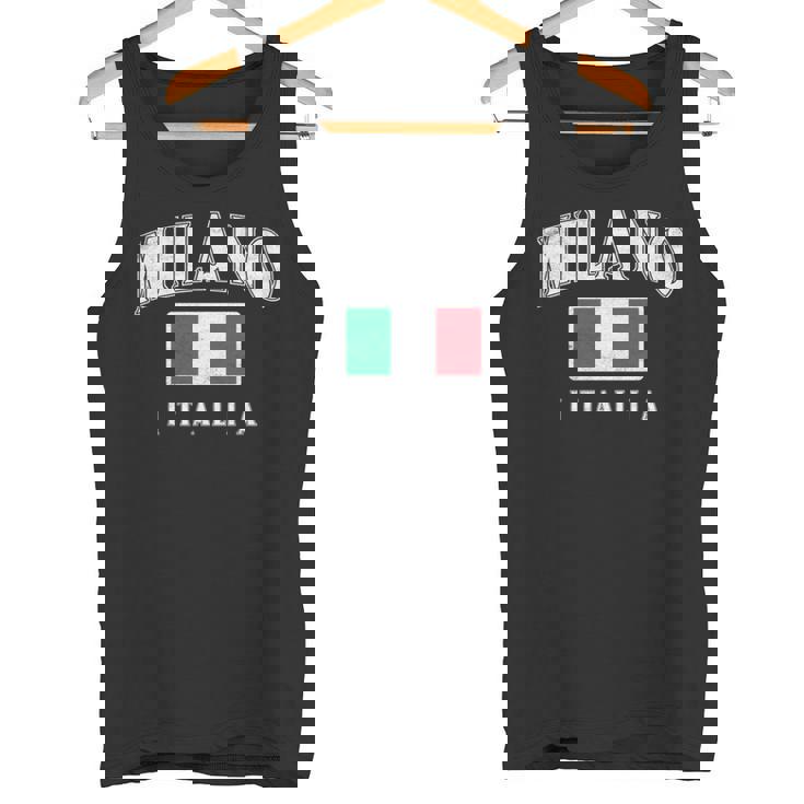 Vintage Milano Italia Recuerdo Italiano Milan Italia Camiseta sin mangas
