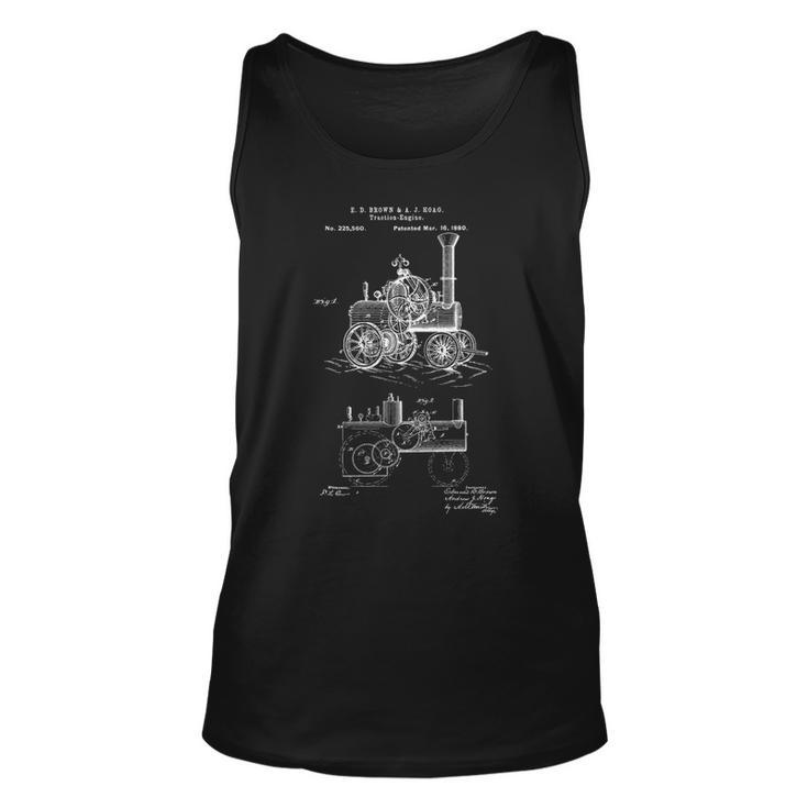 Vintage Patent Print 1880 Steam Traction Engine Gif Tank Top