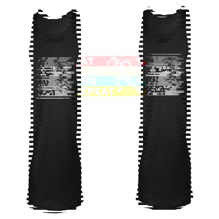 Vintage Retro Eat Sleep Run Repeat Running Runner Tank Top