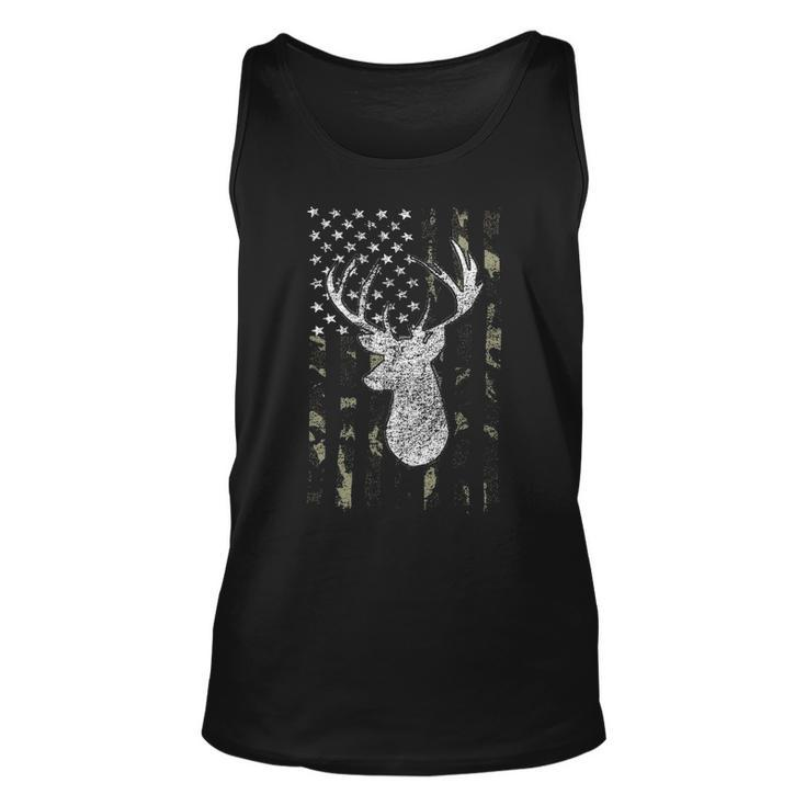 Whitetail Buck Deer Hunting American Camouflage Usa Flag Tank Top