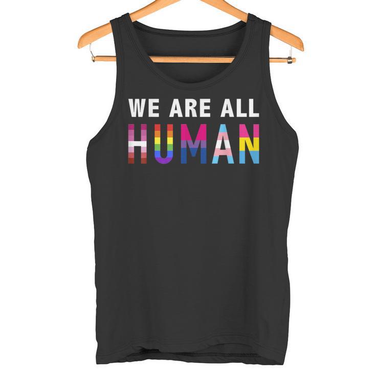 Wir Sind Alle Menschen Human Mit Lgbtq Flag Tank Top