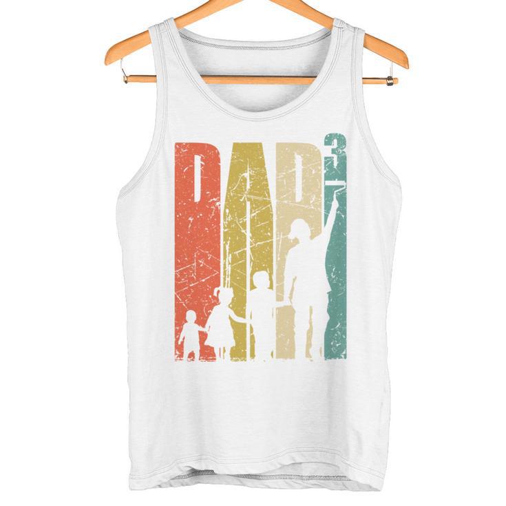 Dad Hoch 3Ater Papa Mit 3 Kinder Künstler Maler Lackierer Tank Top