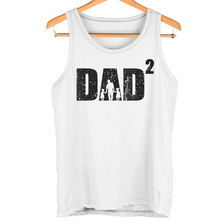 Damen Dad Hoch 2 Zweifacher Papaater Zwei Töchter Mit-Ausschnitt Tank Top