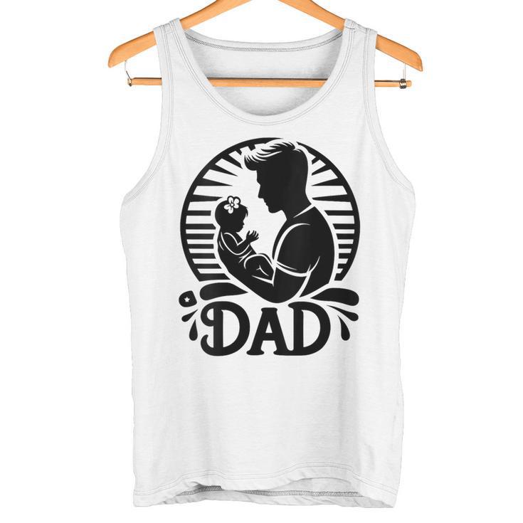 Damenatertag Erstes Mal Papa 2024 Soon To Be Dad New Dad Mit-Ausschnitt Tank Top