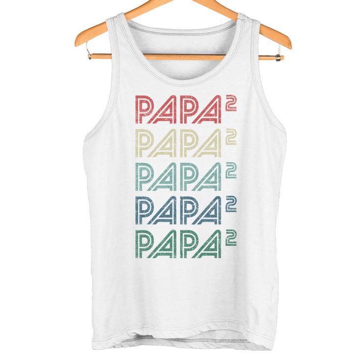 Für Papa Zur Geburt Zweites Kind Papa Hoch 2 Tank Top