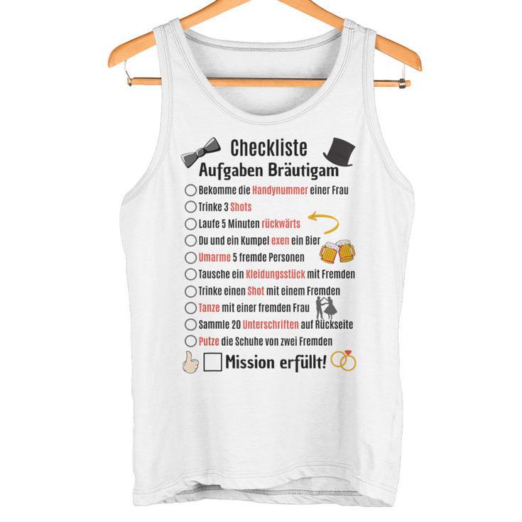 Groom Tasks Stag Jga Checklist Poltern S Tank Top