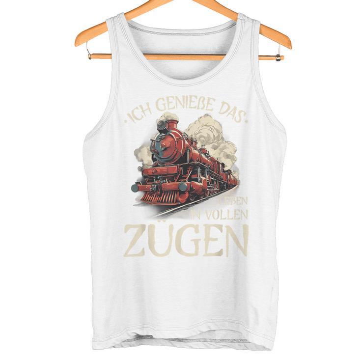 Ich Genieße Das Leben Inollen Zügen Pendler Eisenbahn Green Tank Top