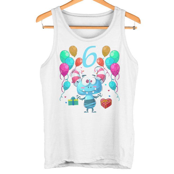 Kinder Geburtstags 6 Jahre Monster Geburtstag Tank Top