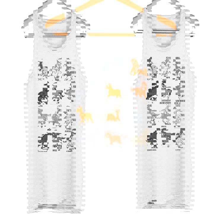 Muchas Razas De Caballos Caballos Kawaii De Dibujos Animados Camiseta sin mangas