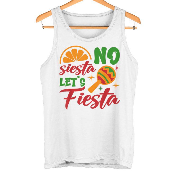 No Siesta Let's Celebrate Mexican Maracas Sombrero Tank Top