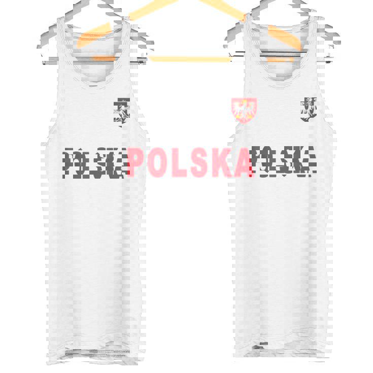 Polska De Texto Rojo Nacional Polaco Camiseta sin mangas
