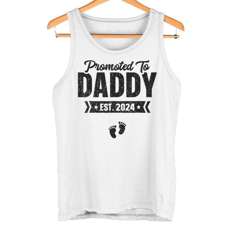 Promoted To Daddy Est 2024 Baby-Geschenke Für Neuen Papa Tank Top