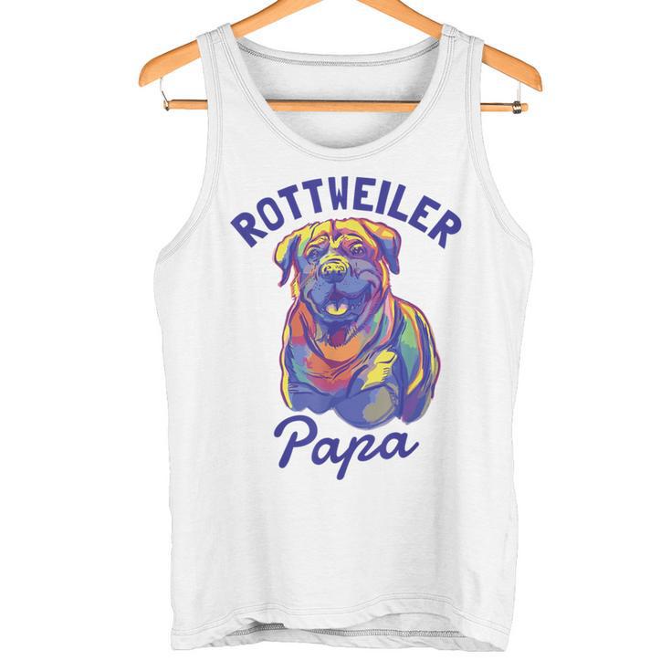 Rottweiler Papa Rottie Dad Dog Lovers Tank Top