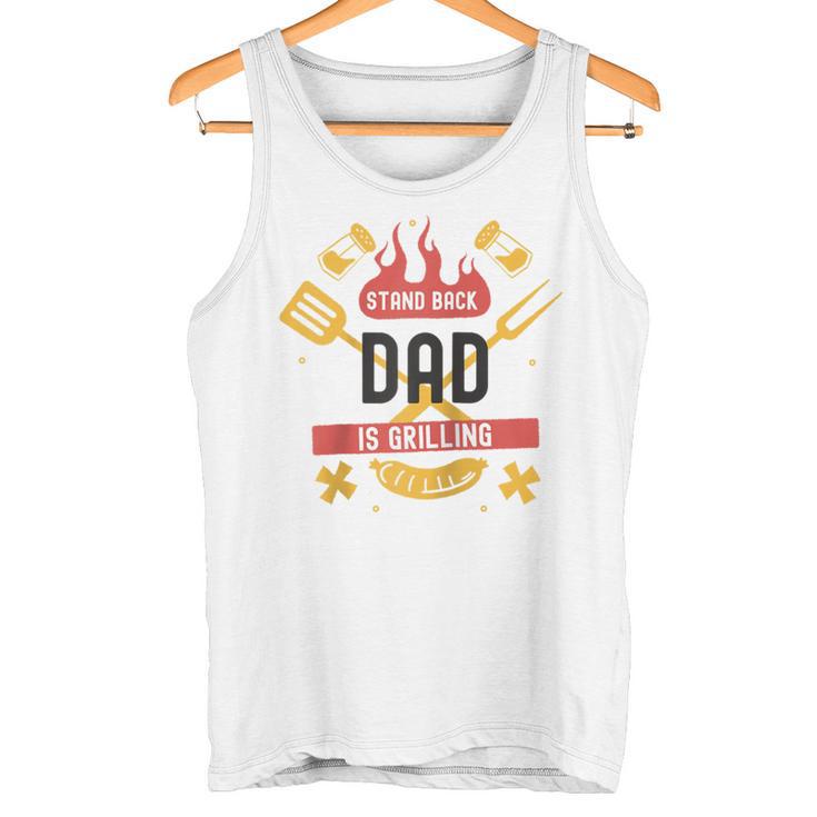 Stand Back Papa Grillt Raglan Tank Top