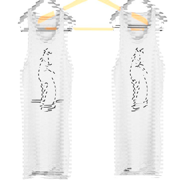Un Dessin Minimaliste En Une Ligne D'un Chat Débardeur e
