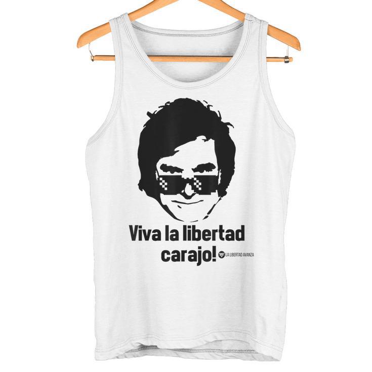 Viva La Libertad Carajo La Libertad Avanza Javier Milei Gray Tank Top