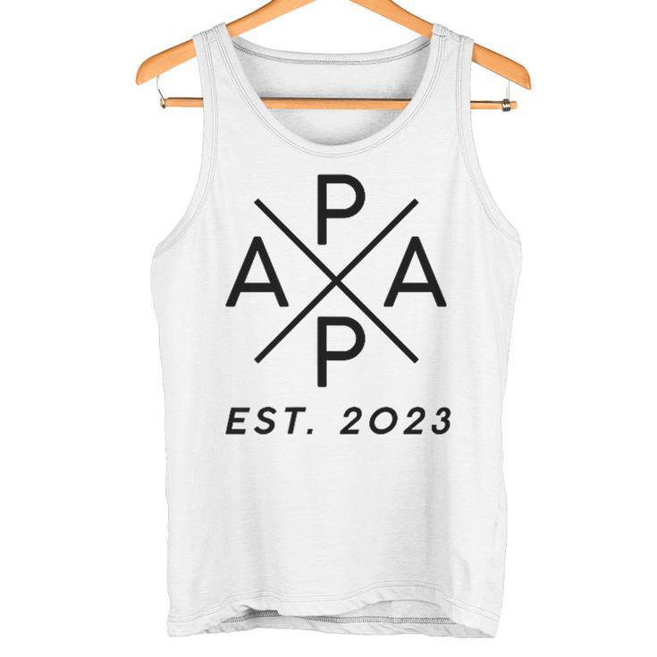 Werdender Papa Est 2023 X Stolzer Papa 2023 Father Father's Day Tank Top