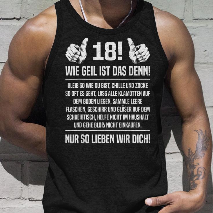 18Th Birthday '18Th 18 Sohn Wie Geil Ist Das Denn 18 Tank Top Geschenke für Ihn