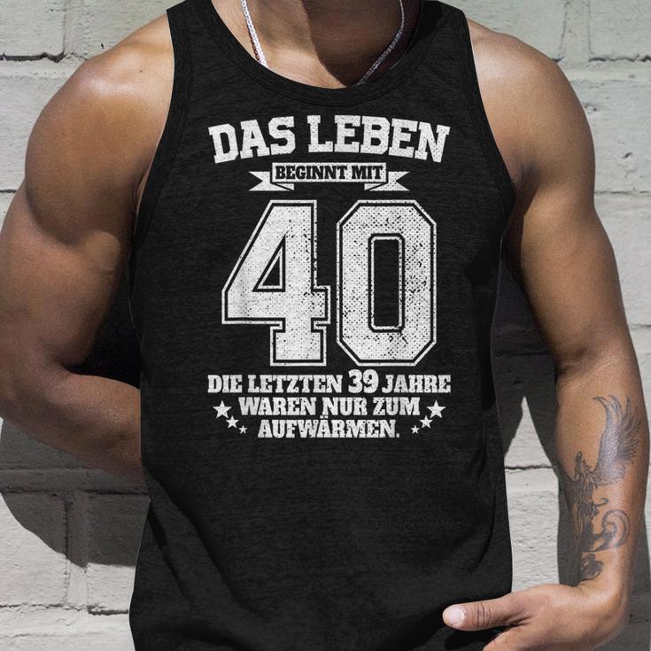 40Th Birthday Das Leben Beginnt Mit 40 Jahrenierzig Tank Top Geschenke für Ihn