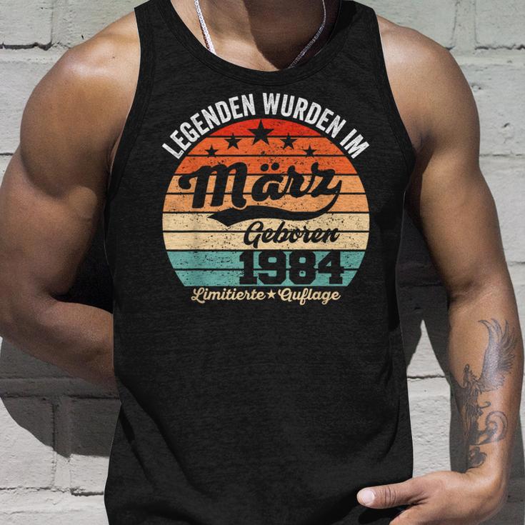 40Th Birthday Man Legends Are Im Marz 1984 Tank Top Geschenke für Ihn