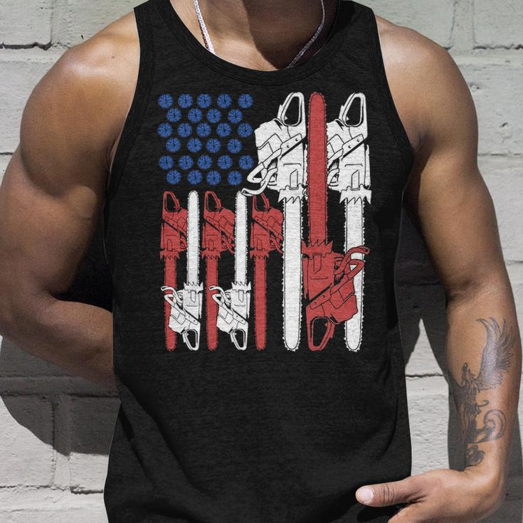 4Th Of July Arboris Tree Climber Dad Chainsaw Tank Top Gifts for Him