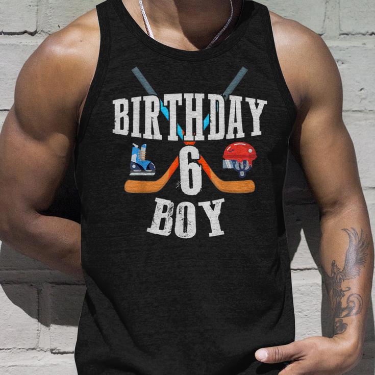 6 Geburtstag Junge Eishockey 6 Jahre Alt Geburtstag Squad Party Tank Top Geschenke für Ihn