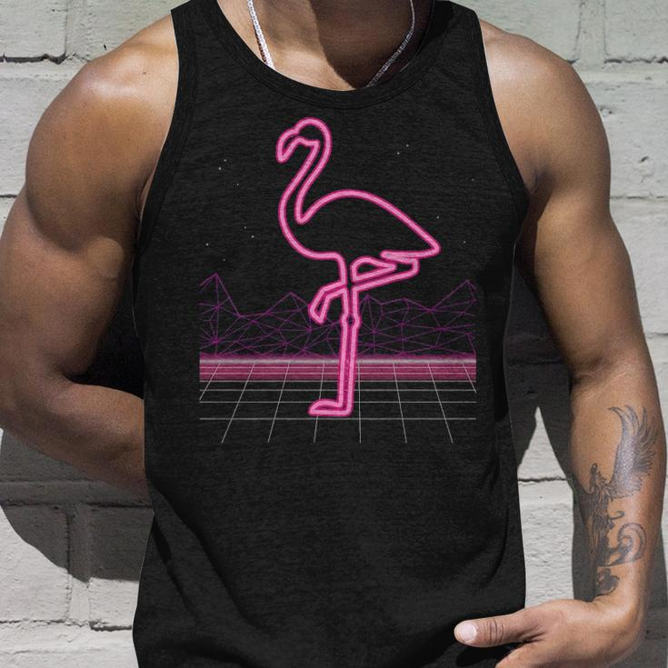 80S Retro Neon Sign Pink Flamingo 80'S Tank Top Gifts for Him