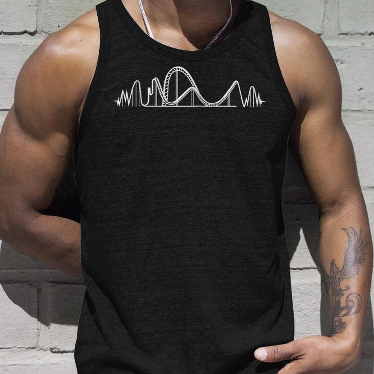 Achterbahn Herzschlag Ekg Themenpark Freizeitpark Tank Top Geschenke für Ihn