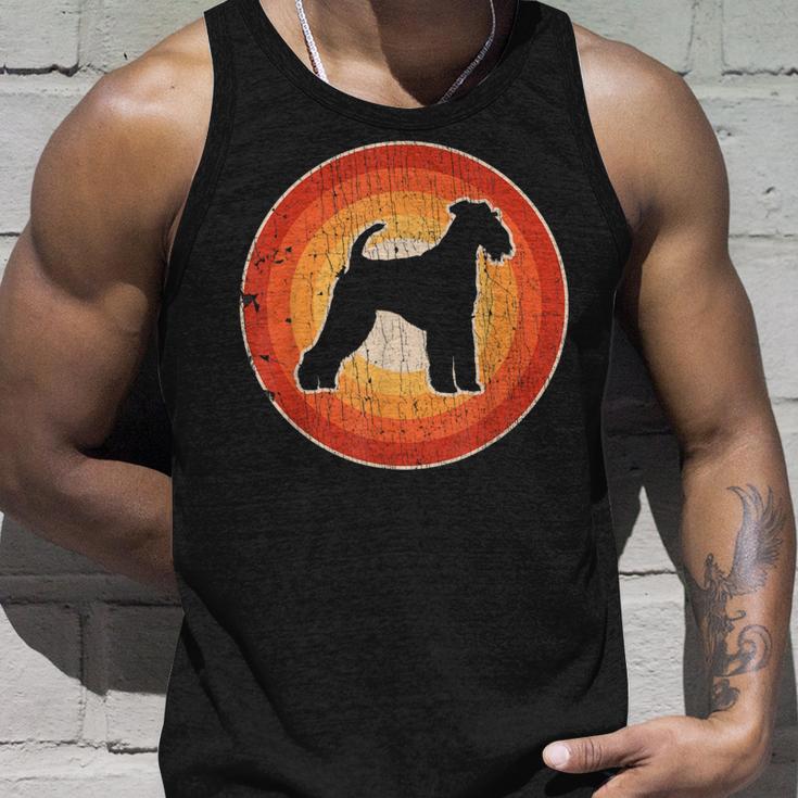 Airedale Terrier Retrointage 60S 70S Sunset Dog Lovers Tank Top Geschenke für Ihn