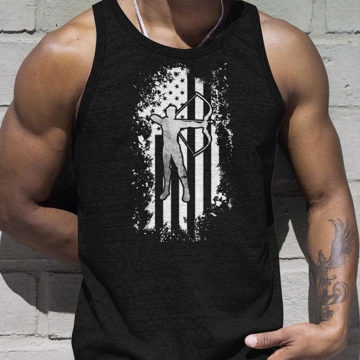 American Flag Vintage Archery Lover Patriotic Tank Top Gifts for Him