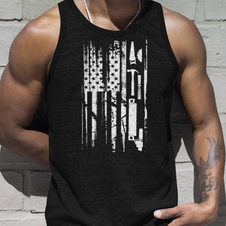 American Flag Woodworking Gif Carpenter Wood Working Tank Top Gifts for Him