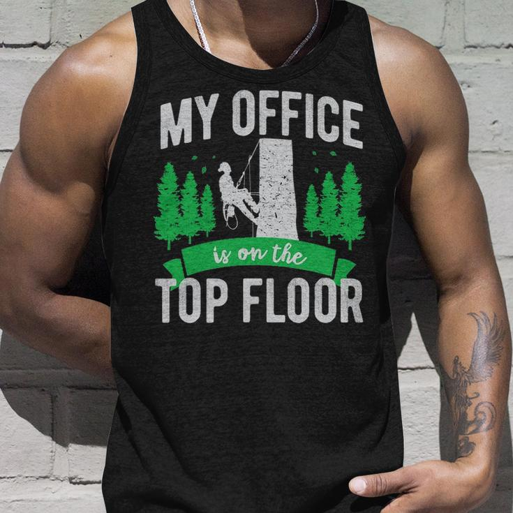 Arborist Logger Tree Surgeon My Office Is The Top Floor Pullover Tank Top Gifts for Him