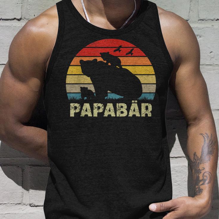 Bär Papaatertag Retro Papa Bär Tank Top Geschenke für Ihn