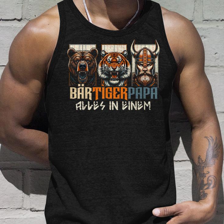 Bärtigerpapa Beard Full Beard Bear Tiger Father Bear Tiger Man Dad Tank Top Geschenke für Ihn