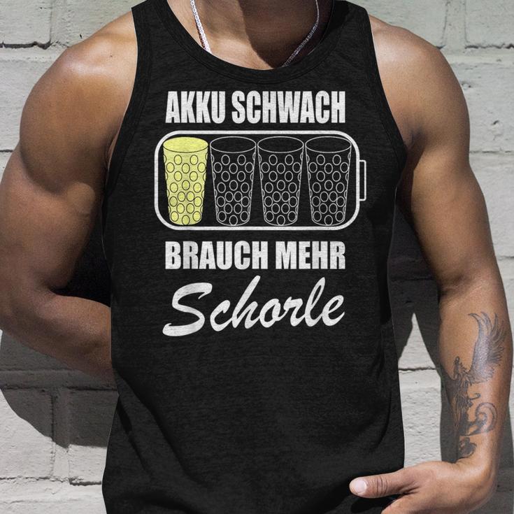 Battery Weak Brauch Mehr Schorle Dubbeglas Pfalz Weinfest Tank Top Geschenke für Ihn