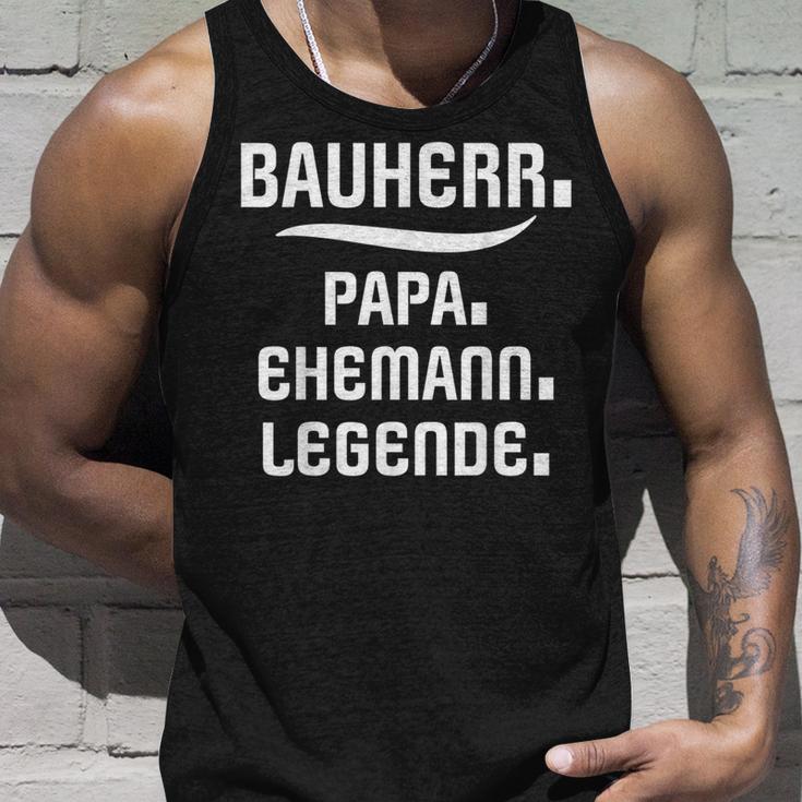 Bauherr Papa Slogan Richtfestfest Ehemann Bauherr Tank Top Geschenke für Ihn