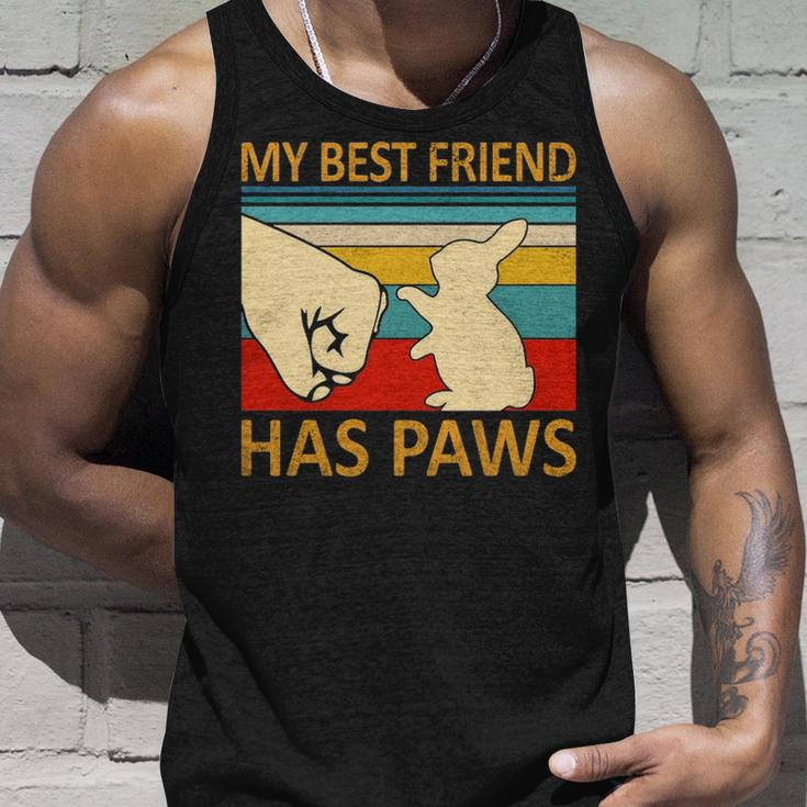 My Best Friend Has Paws Bunny Retro Vintage Tank Top Gifts for Him