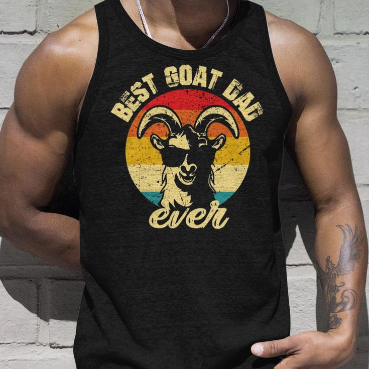 Best Goat Dad Ever Face Retro Vintage Sunset Tank Top Gifts for Him