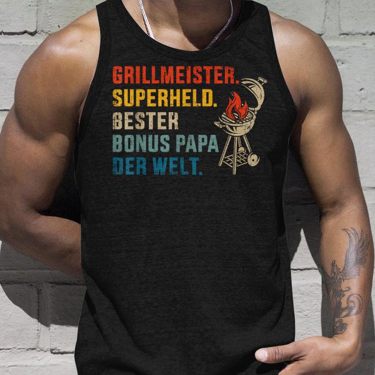 Bester Bonus Papa Superheld Grillmeister Zumatertag Tank Top Geschenke für Ihn