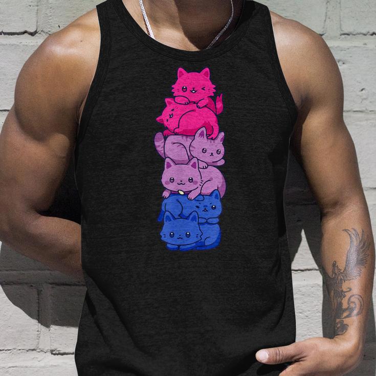 Bi Pride Cat Lgbt Bisexual Flag Cute Kawaii Cat Tank Top Geschenke für Ihn